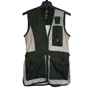 Lady Browning Traxion Shooting Sports Hunting Vest Green Mesh Pockets L 305-098
